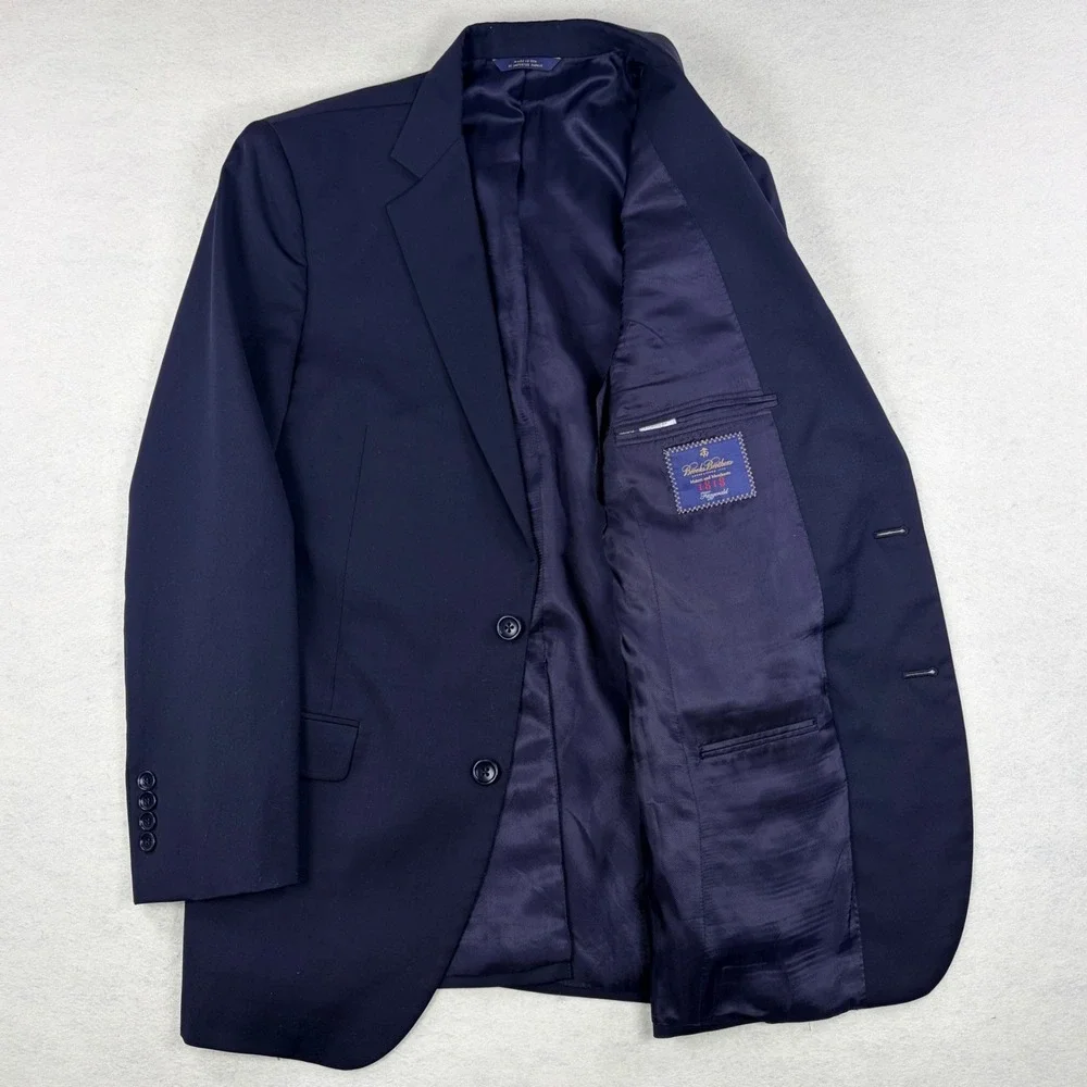 Brooks Brothers 1818 Fitzgerald Blazer 39R Navy Blue Wool 2-Button Sport Coat